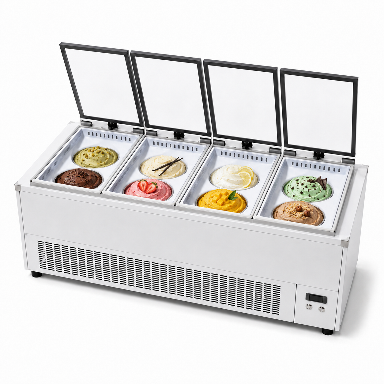 Glass Lid Ice Cream Cabinet